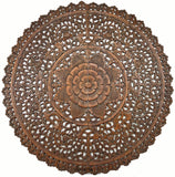 Large round carved wood 